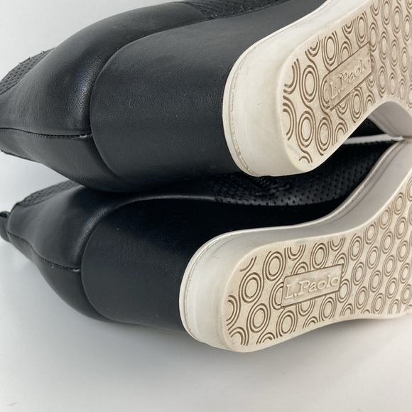 Linea Paolo Felicia Black Perforated Leather Wedge Sneaker, Size 8 - Picture 14 of 15